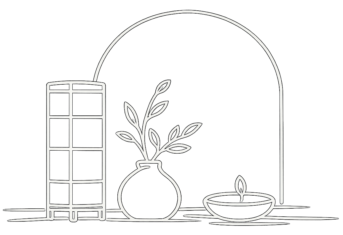 Calm spa sanctuary illustration