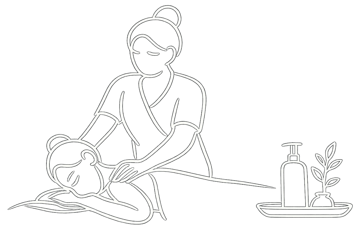 Attentive massage therapist illustration